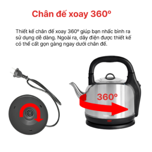 Ấm Điện Đun Nước Siêu Tốc Inox 304 4.2L, HAPPYCOOK, HEK-420S