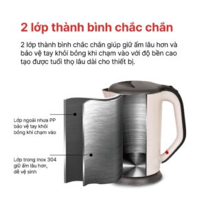 Ấm Đun Siêu Tốc 1.7L HAPPYCOOK, HEK-17WF