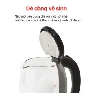 Ấm siêu tốc thủy tinh 1.8L HAPPYCOOK, HEK-183G