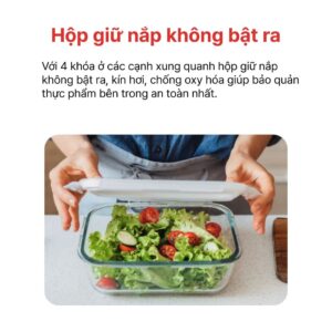 Bộ 3 hộp thủy tinh tròn 400ml kèm túi giữ nhiệt HAPPYCOOK, HCG-03C
