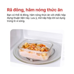 Bộ 3 hộp thủy tinh tròn 400ml kèm túi giữ nhiệt HAPPYCOOK, HCG-03C