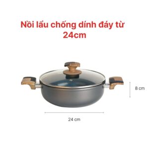 Bộ Nồi chống dính đáy từ men đá Galaxy HAPPYCOOK 18, 20, 24 cm