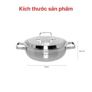 Chảo Lẩu Sâu Lòng Inox Ccaremian 24cm