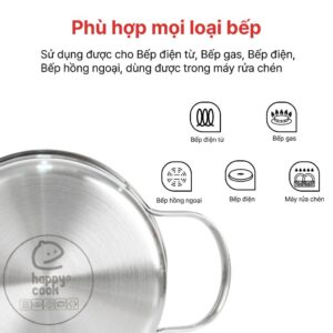 Chảo Lẩu Sâu Lòng Inox Ccaremian 24cm