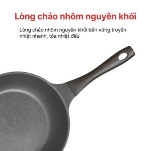 Chảo Sâu Lòng đúc nguyên khối All Black 24, 28cm, HAPPYCOOK, TBWP