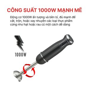 [Combo Sale] Nồi chiên không dầu lò nướng 16L HAPPYCOOK + Máy Xay Cầm Tay 4 In 1 Đa Năng 1000W