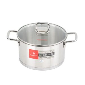 Nồi inox cao cấp 3 đáy nắp kiếng Novelty 18, 20, 24cm, HAPPYCOOK, NV