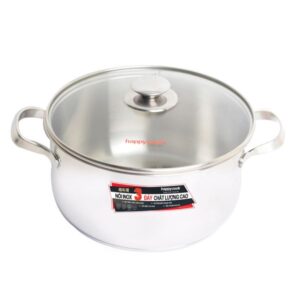 Nồi inox 3 đáy nắp kính 16, 20, 24cm