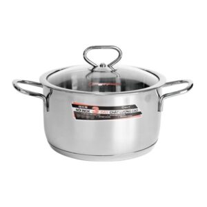 Nồi Inox Cao Cấp 3 Đáy Nắp Kiếng Delux 16cm, 20cm, 34cm HC06DLG, DLG