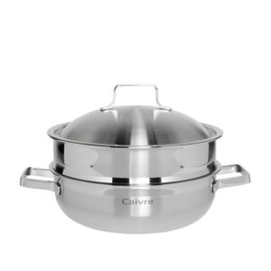 Nồi hấp 2 tầng Inox 3 lớp đáy liền Ccaremian 24cm, HAPPYCOOK