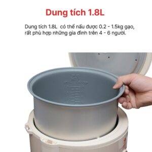 Nồi Cơm Điện Nắp Gài 1.8 Lít Happy Cook, HC-180