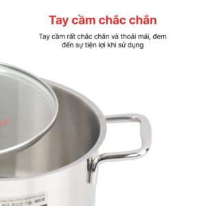 Nồi inox cao cấp 3 đáy nắp kiếng Novelty 18, 20, 24cm, HAPPYCOOK, NV