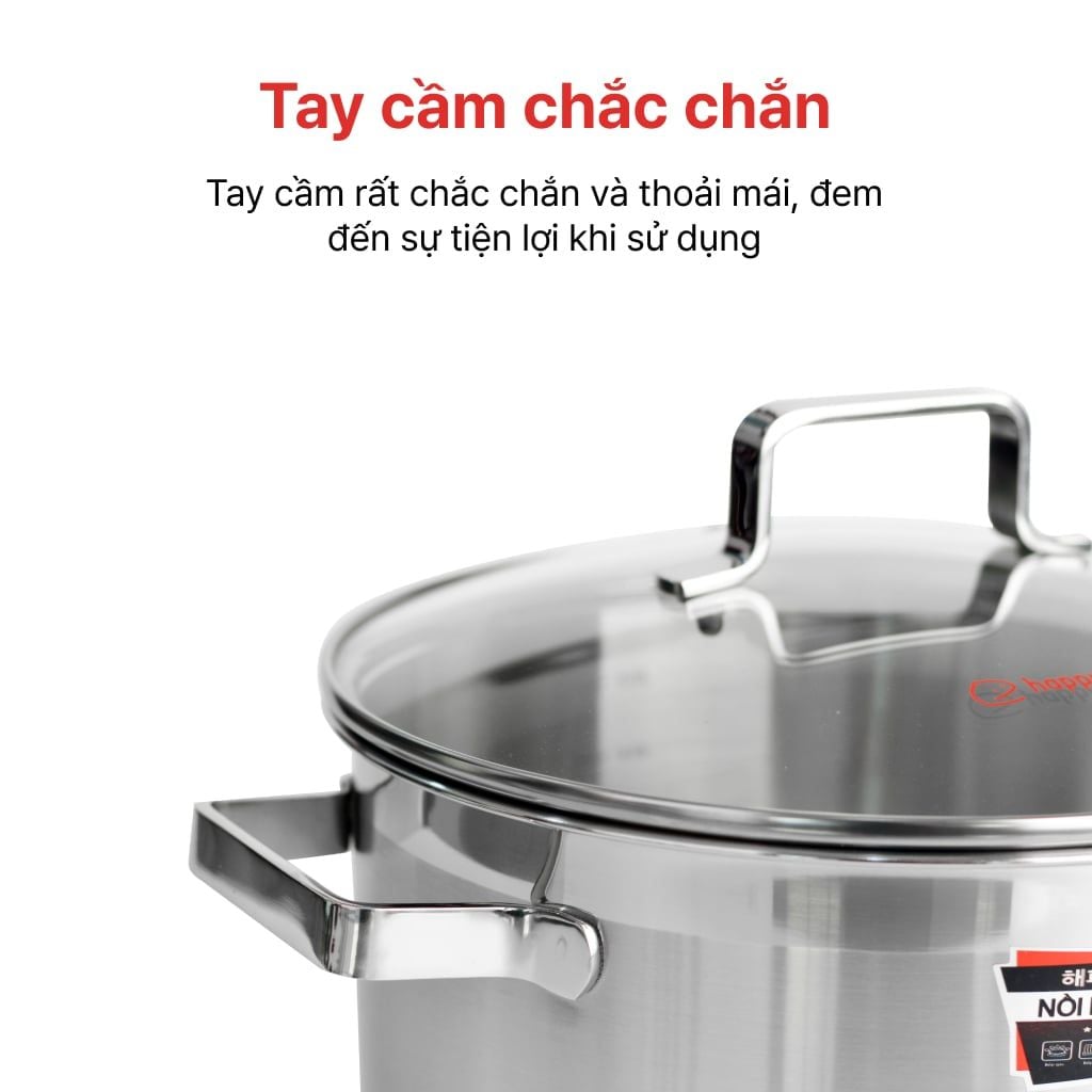 Nồi inox cao cấp 3 đáy Richard Plus 24cm, HAPPYCOOK, N24-RSP