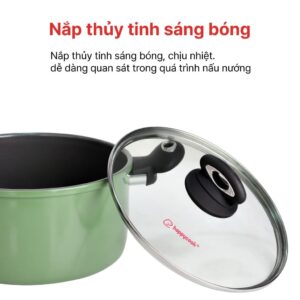Nồi nhôm cao cấp Ceragreen 16cm, 20cm, 24cm, HAPPYCOOK, HCA-CG